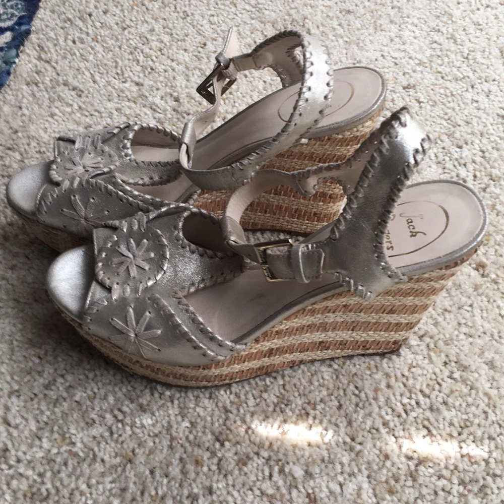 Jack Rogers platinum tall espadrilles shoes 9.5